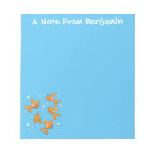 Bloc-note Morceau de poisson rouge orange mignon sur dessin (Devant)