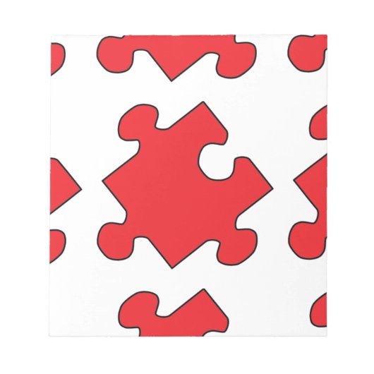 BLOC-NOTE MORCEAU DE PUZZLE ROUGE (Devant)