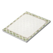 Bloc-note Moroccan Tile Trellis Patterm on Moss Green Marble (Tourné)