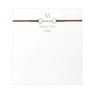 Bloc-note Mors de filet à anneaux monogrammé Équestre