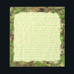 Bloc-note Moss rouille vieilli Grunge Vieux Camouflage Textu<br><div class="desc">Camouflez votre vie avec ce bloc-notes unique qui montre une fausse texture de fer rouillé / mossy sur un arrière - plan fait pour avoir l'air très vieux et mottled. C'est une texture arrière - plan grondée, antique, usée, derrière une image de carnet jaune ridée. Customisez avec votre propre texte...</div>