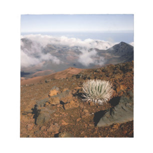 Bloc-note Mot d'argent sur la rime du cratère de Haleakala,