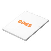 Bloc-note Mot DOGS en jaune (Tourné)