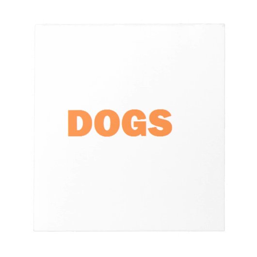 Bloc-note Mot DOGS en jaune (Devant)