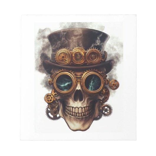 Bloc-note Moteur de crâne Steampunk (Devant)
