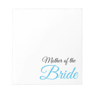 Bloc-note Mother of Bride Script Blue