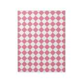 Bloc-note Motif à carreaux diamant rose blanc (Tourné)