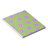 Bloc-note Motif à fleurs vert violet rétro Y2K (Incliné)