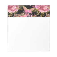 Motif à papillon floral rose et or