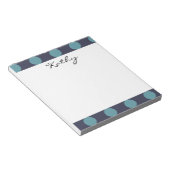 Bloc-note Motif à pois bleu bébé bleu marine Monogramme (Incliné)