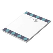 Bloc-note Motif à pois bleu bébé bleu marine Monogramme (Tourné)