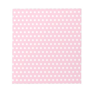 Bloc-note Motif à pois rose et blanc.