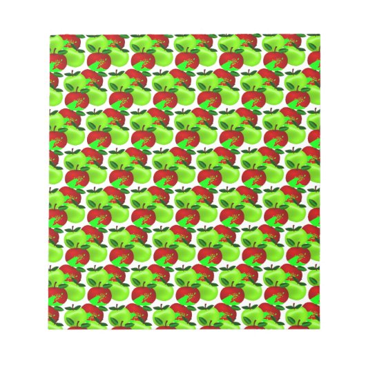 Bloc-note Motif à pomme rouge et verte (Devant)