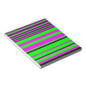 Bloc-note Motif à rayures couleur noir rose chaud (Incliné)
