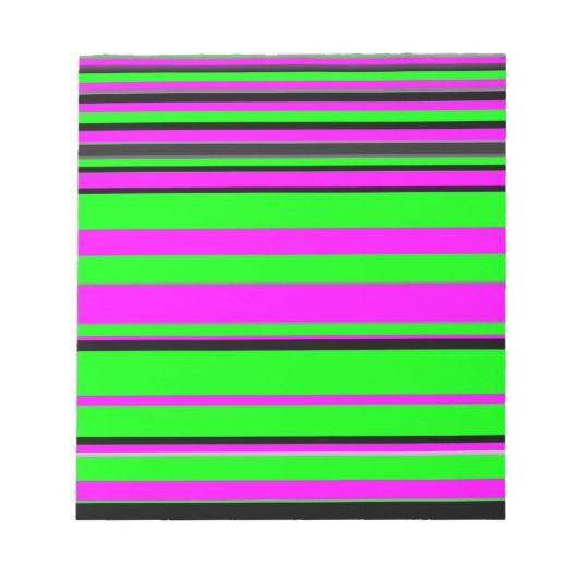 Bloc-note Motif à rayures couleur noir rose chaud (Devant)