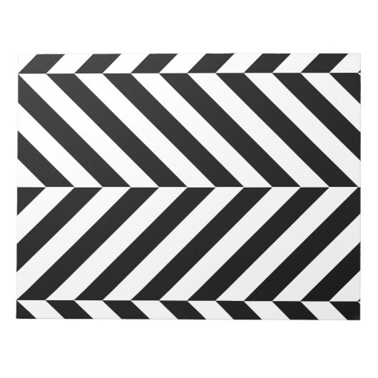 Bloc-note Motif à rayures noir et blanc (Devant)
