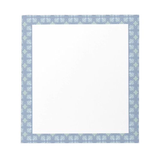 Bloc-note Motif Abstrait Floral Bleu (Devant)