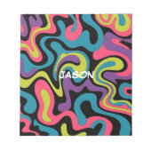 Bloc-note Motif Abstrait Néon Personnalisé — Design Rétro (Devant)