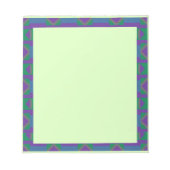 Bloc-note Motif Abstrait pourpre et vert avec diamants (Devant)