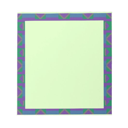Bloc-note Motif Abstrait pourpre et vert avec diamants (Devant)