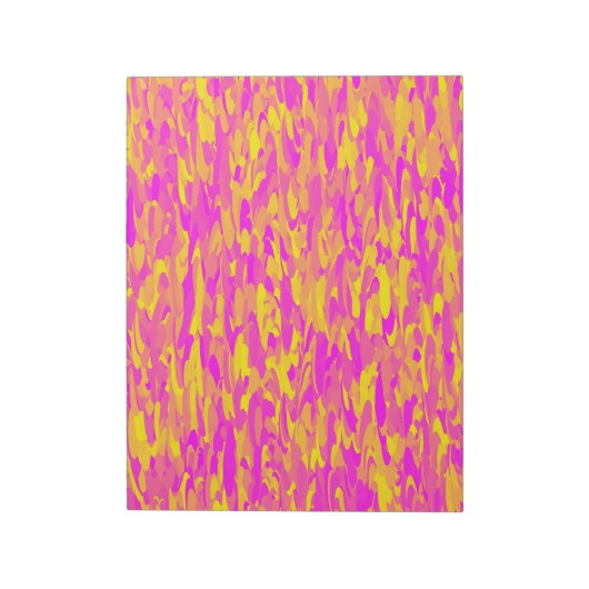 Bloc-note Motif Abstrait rose jaune orange (Tourné)