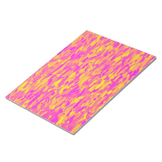 Bloc-note Motif Abstrait rose jaune orange (Incliné)