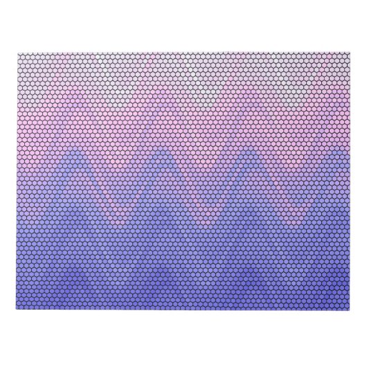 Bloc-note Motif Abstrait Violet Rose Hexagone (Devant)