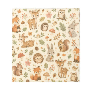 Bloc-note Motif aquarelle d'animaux mignons de la forêt