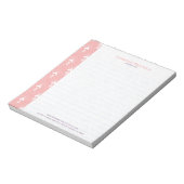 Bloc-note Motif art déco rose et blanc (Tourné)