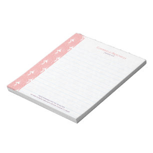 Bloc-note Motif art déco rose et blanc