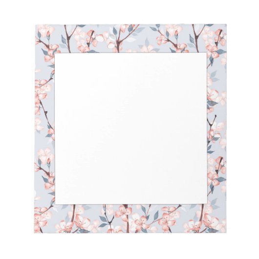 Bloc-note Motif aux délicates fleurs de sakura printanière (Devant)