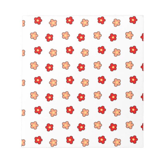 Bloc-note Motif blanc Preppy rose Flower Arrière - plan (Devant)