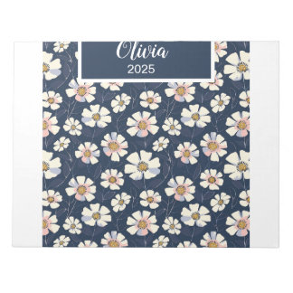 Bloc-note Motif Bleu et Floral