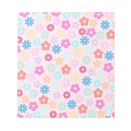 Bloc-note Motif Boho Rose Daisy Flowers (Devant)