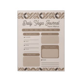 Bloc-note Motif Brown beige moderne Daily Yoga Journal (Tourné)