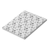 Bloc-note Motif cachemire noir et blanc – Art textile élégan (Tourné)