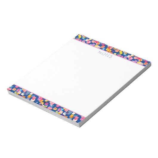 Bloc-note Motif Carré Abstrait peint brillamment (Tourné)