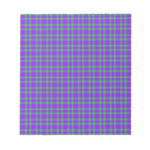 Bloc-note Motif carreaux vert et violet