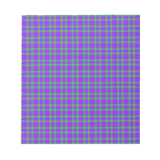Bloc-note Motif carreaux vert et violet (Devant)