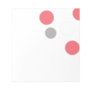 Bloc-note Motif Cercles Boules Gris Blanc Corail Rose