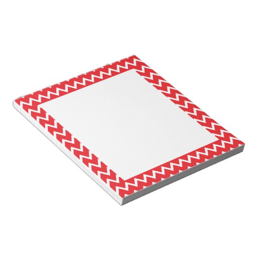Bloc-note Motif Chevron rouge et blanc (Incliné)