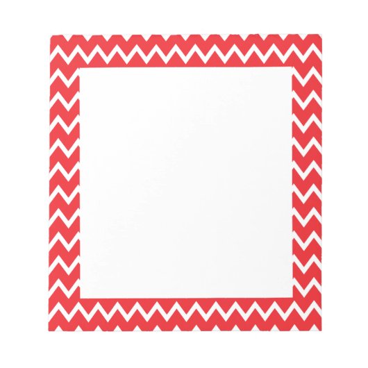 Bloc-note Motif Chevron rouge et blanc (Devant)