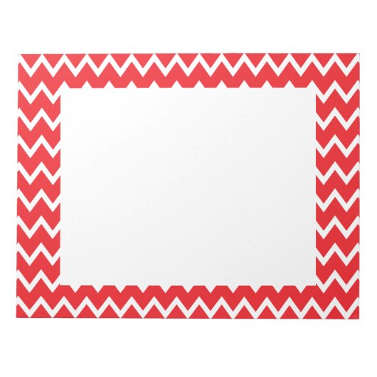 Bloc-note Motif Chevron rouge et blanc (Devant)