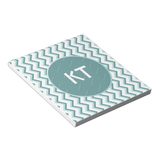 Bloc-note Motif Chevron ZigZag dans Mint Green (Incliné)
