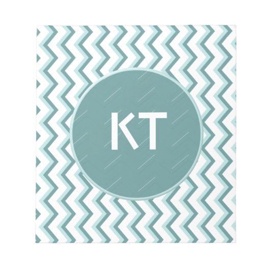 Bloc-note Motif Chevron ZigZag dans Mint Green (Devant)