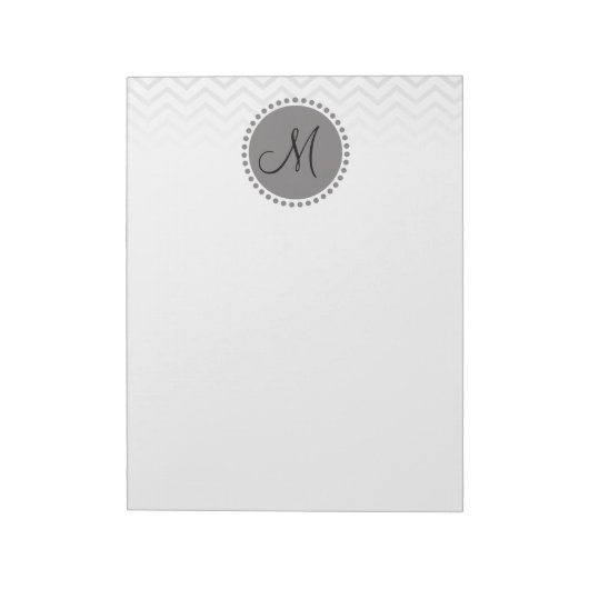 Bloc-note Motif Chevron Zigzag Mémo Monogramme (Tourné)
