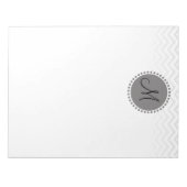 Bloc-note Motif Chevron Zigzag Mémo Monogramme (Devant)