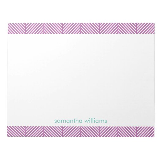 Bloc-note Motif Chic Purple Herringbone (Devant)