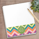 Bloc-note Motif coloré Chevron avec Monogramme<br><div class="desc">Un design lumineux et tendance pour votre appareil électronique. Si vous avez besoin de modifier vos initiales ou votre illustration,  cliquez sur le bouton personnaliser pour apporter des modifications.</div>