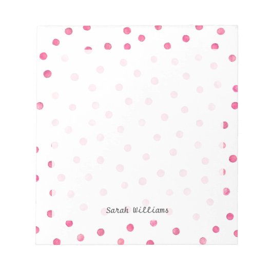 Bloc-note Motif Confetti blanc rose (Devant)